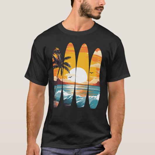 Surfbretter Sunset T-Shirt (Vorderseite)