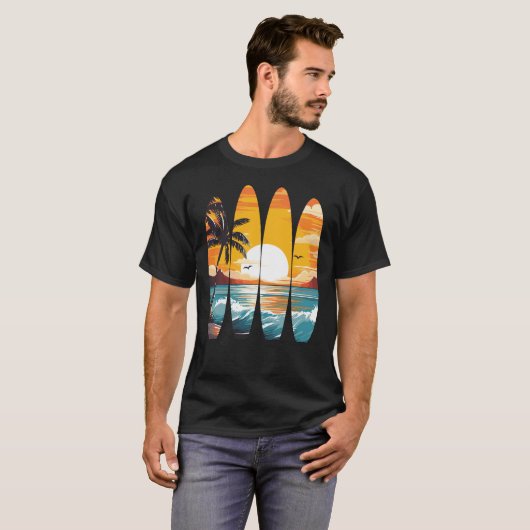 Surfbretter Sunset T-Shirt (Vorne ganz)