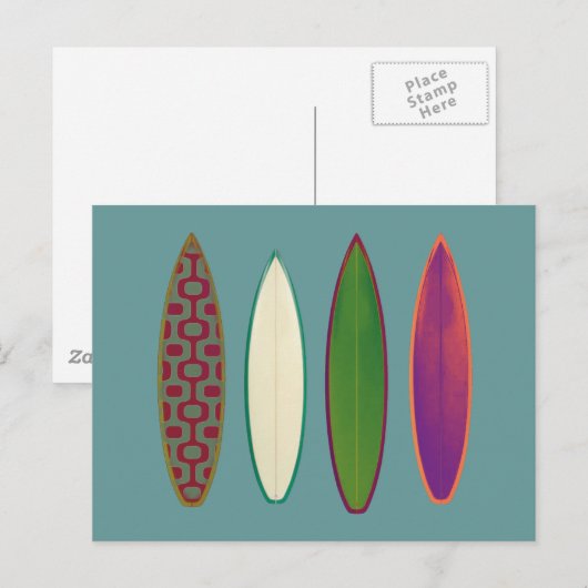 Surfbretter ~ Surfen Postkarte (Vorne/Hinten)