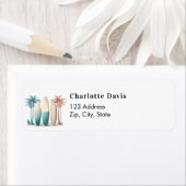 Surfbretter, tropische Strandretro-Rücksendeadress (Insitu)