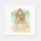 Surfbretter und Palmen aus tropischer Hütte Serviette (Vorderseite)