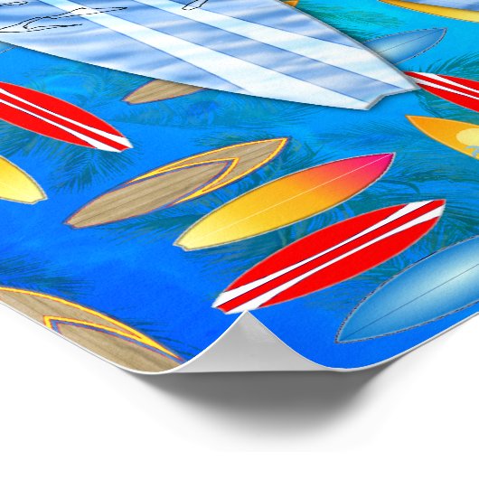 Surfbretter und Surfbretter Poster (Ecke)