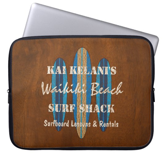 Surfbretter zeichnen Monogramm Hawaiian Surfboards Laptopschutzhülle (Vorderseite)
