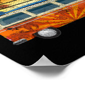 Surfcamper Palm Tree Sonnenuntergang Poster (Ecke)