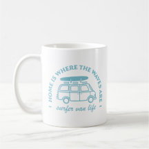 Surfcamper van life road trip surfquotes