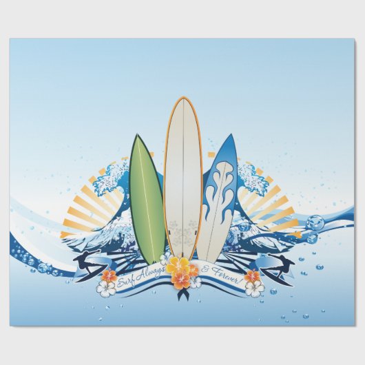 Surfen 2 Wrapping Paper Geschenkpapier (Flach)