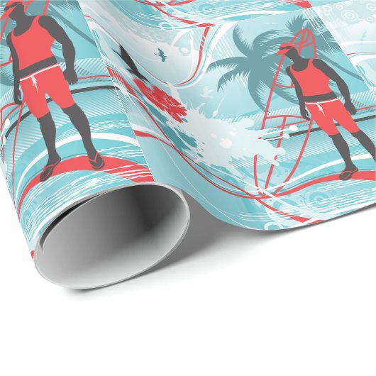 Surfen 4 Wrapping Paper Geschenkpapier (Rolleneckpunkt)