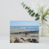 Surfen am Rincon Beach, Ventura, CA Postkarte (Stehend Vorderseite)