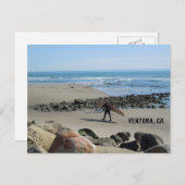 Surfen am Rincon Beach, Ventura, CA Postkarte (Vorne/Hinten)