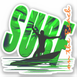 Surfen am Strand Aufkleber