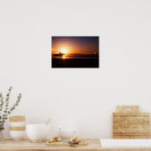 Surfen am Strand bei Sunset Poster (Küche)