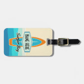 Surfen am Strand Gepäckanhänger (Vorderseite horizontal)