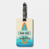 Surfen am Strand Gepäckanhänger (Rückseite vertikal)