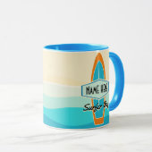 Surfen am Strand Tasse (VorderseiteRechts)