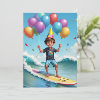 Surfen am Surfstrand Geburtstagsfeier Einladung