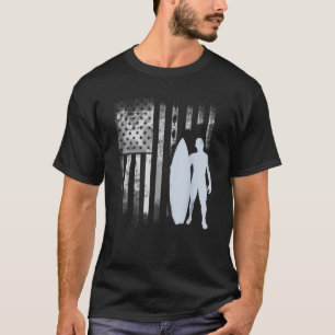 Surfen American Flag USA Surfbrett Patriot T-Shirt