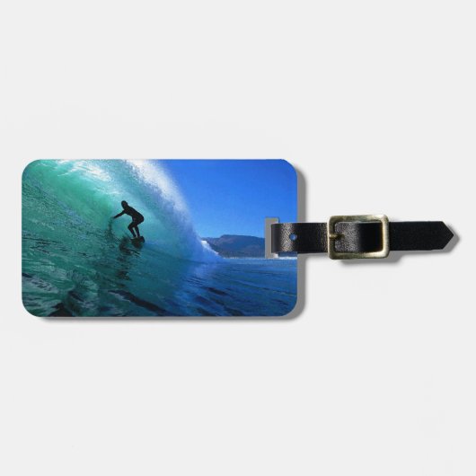 Surfen an der Südafrikanischen Küste mit einer grü Gepäckanhänger (Vorderseite horizontal)