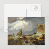 Surfen an einer Felsküste, 1835 Postkarte (Vorne/Hinten)