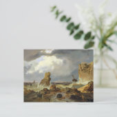 Surfen an einer Felsküste, 1835 Postkarte (Stehend Vorderseite)