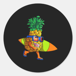 Surfen Ananas Shirt Männer Kinder Sommerurlaub S Runder Aufkleber