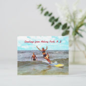 Surfen, Asbury Park, NJ Vintag Postkarte (Stehend Vorderseite)