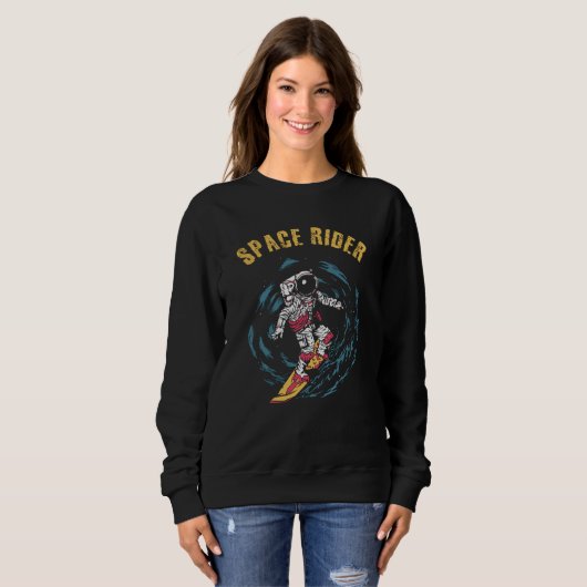 Surfen Astronaut Space Rider Surfer Sweatshirt (Vorne ganz)