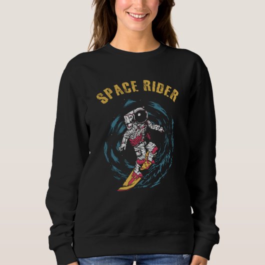Surfen Astronaut Space Rider Surfer Sweatshirt (Vorderseite)