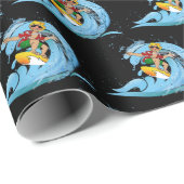 Surfen auf Blue Wave Geschenkpapier (Rolleneckpunkt)