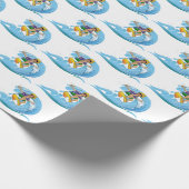 Surfen auf Blue Wave Geschenkpapier (Ecke)