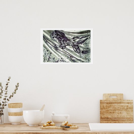 Surfen auf der Haut Poster (Küche)