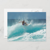 Surfen auf einer großen Welle Postkarte (Vorne/Hinten)