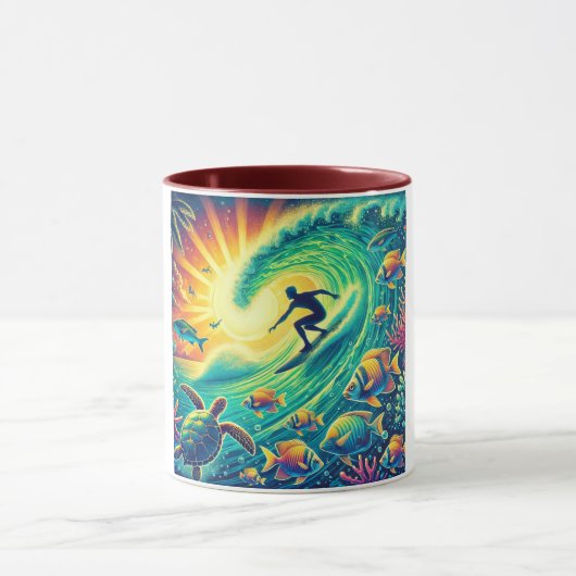 Surfen auf einer Riesenwelle Tasse (Zentrum)
