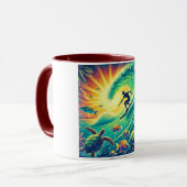 Surfen auf einer Riesenwelle Tasse (Vorderseite Links)