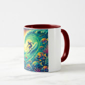Surfen auf einer Riesenwelle Tasse (VorderseiteRechts)