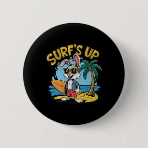 Surfen Auf Hase Kaninchen Surfer Surfbrett Sommer Button
