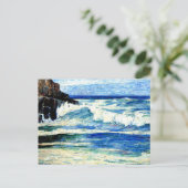 Surfen auf Steinen Postkarte (Stehend Vorderseite)