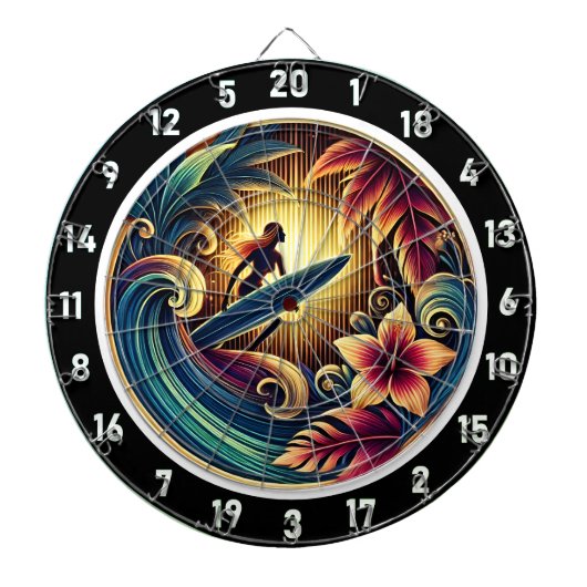 Surfen auf Wave mit Sunset Vibes Dartscheibe (vorne)