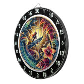 Surfen auf Wave mit Sunset Vibes Dartscheibe (Vorderseite rechts)