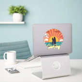 Surfen Aufkleber (Laptop auf Schreibtisch)