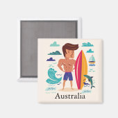 Surfen Australien Individuelle Name Magnet (Vorderseite/Rückseite)