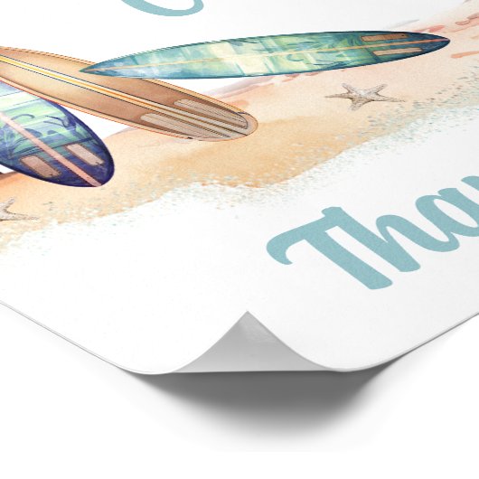 Surfen Baby Dusche Geschenk abziehen Schild (Ecke)