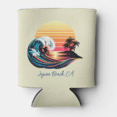 Surfen bei Sonnenuntergang Dosenkühler (Vorderseite)