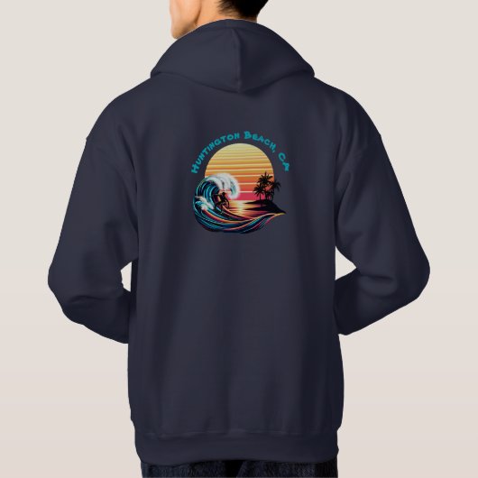 Surfen bei Sonnenuntergang Hoodie (Rückseite)