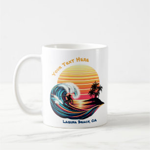Surfen bei Sonnenuntergang Kaffeetasse