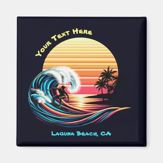 Surfen bei Sonnenuntergang Magnet (Vorne)