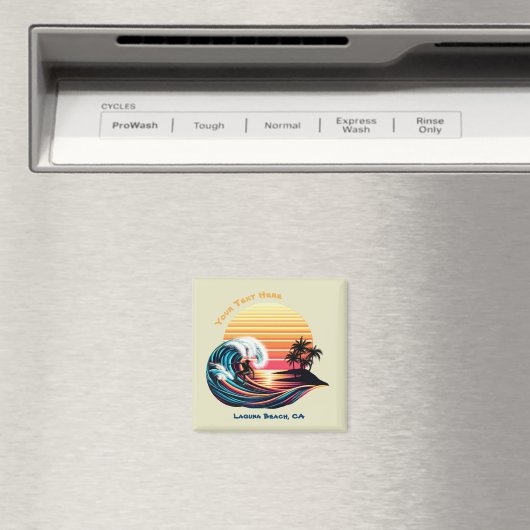 Surfen bei Sonnenuntergang Magnet (In Situ (Geschirrspüler))