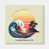 Surfen bei Sonnenuntergang Magnet (Vorne)