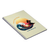 Surfen bei Sonnenuntergang - Notebook Notizblock (Rechte Seite)