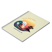 Surfen bei Sonnenuntergang - Notebook Notizblock (Linke Seite)