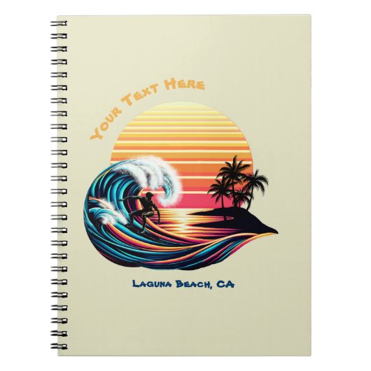 Surfen bei Sonnenuntergang - Notebook Notizblock (Vorderseite)